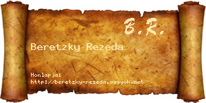 Beretzky Rezeda névjegykártya